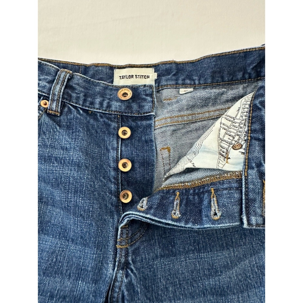 Taylor Stitch Jeans Mens Slim Mid Wash Organic Selvedge Button Fly 26x32 (27x31) - Picture 5 of 10